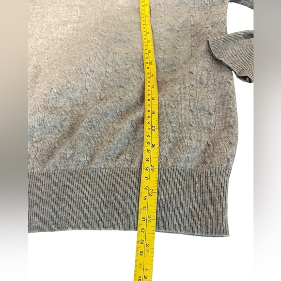 I LEVRIERI Cable Knit Pale Gray Italian Cashmere Silk Blend Sweater Men’s Sz M - Picture 5 of 6